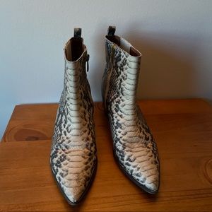 Franco Sarto Snakeskin Shay Western Bootie